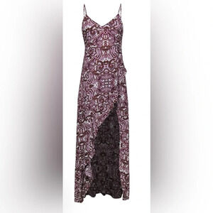 For Love and Lemons paisley high low slip maxi dress swim coverup summer vacay